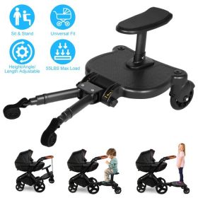 New-Universal Stroller Board with Detachable Seat, 2in1 Sit and Stand Stroller Glider Board for Most Strollers
