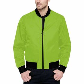 Mens Jacket, Yellow Green And Black Bomber Jacket