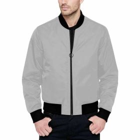 Mens Jacket, Silver And Black Bomber Jacket