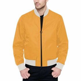 Mens Jacket, Yellow Orange Bomber Jacket