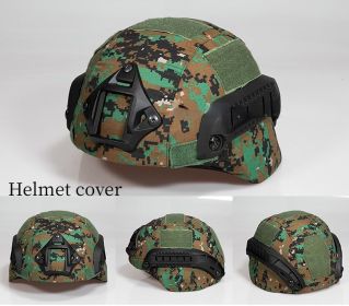 Military Tactical Helmet Cover Airsoft Paintball Wargame CS Camouflage Army Helmet Case Outdoor Hunting Equipment Cloth Cover (Color: jungle digital)