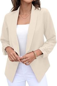 spring and Autumn New Women's suit coat non iron casual suit top professional women's wear (Color: Apricot, size: XL)