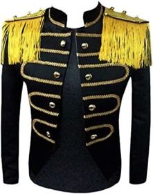 Men's Party Suits Tuxedo Jacket Party Show Punk Prom Stage Blazer Premium Vintage Dress Coat (Color: Black, size: S)