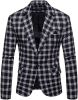 Men's Plaid Suit Jacket Casual One Button Regular Fit Blazer Classic Plaid Sport Coat Stylish Dress Coat