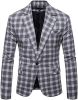 Men's Plaid Suit Jacket Casual One Button Regular Fit Blazer Classic Plaid Sport Coat Stylish Dress Coat