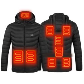 Male And Female Lightweight Electric Padded Jacket Usb Constant Temperature Electric Heating Padded Jacket (Color: black2-9, size: L)