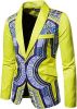 Men's African Indian Dashiki Suit Print Floral Dress Suits Shawl Collar One Button Party Blazer Jacket Tops