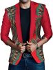 Men's African Indian Dashiki Suit Print Floral Dress Suits Shawl Collar One Button Party Blazer Jacket Tops