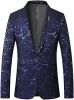 Men's Blazer Suit Jacket Lightning Pattern Shawl Lapel Blazer Stylish Tuxedo for Dinner; Prom; Wedding