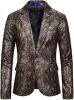 Men's Printed Suit Jackets Stylish Snakeskin Print Dress Coats Shawl Lapel Tuxedo Blazers for Wedding Party Prom