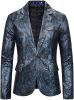 Men's Printed Suit Jackets Stylish Snakeskin Print Dress Coats Shawl Lapel Tuxedo Blazers for Wedding Party Prom