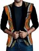 Men's African Indian Dashiki Suit Print Floral Dress Suits Shawl Collar One Button Party Blazer Jacket Tops