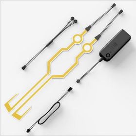 Motorcycle Helmet Lighted Strip Night Riding Helmet Light Strip LED Warning Lights (Color: Helmet light bar-yellow)