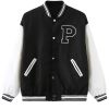 Women's Varsity Jacket Vintage Letter Print Cropped Baseball Coat 90's Fashion Streetwear Bomber Outer Coat