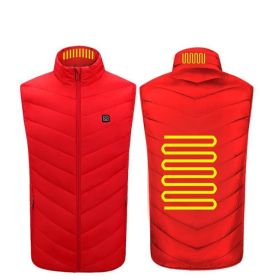 Heated Vest Washable Usb Charging Electric (Color: 2zone red, size: XL)
