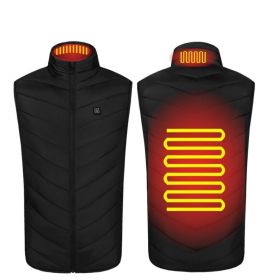 Heated Vest Washable Usb Charging Electric (Color: 2zone black, size: XL)