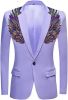 Men's Suit Jackets Colorful Sequin Wing Dress Coats Party Floral Suit Jacket Notched Lapel Slim Fit Tuxedo Blazers