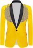 Men's Suit Jackets Colorful Sequin Wing Dress Coats Party Floral Suit Jacket Notched Lapel Slim Fit Tuxedo Blazers