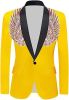 Men's Suit Jackets Colorful Sequin Wing Dress Coats Party Floral Suit Jacket Notched Lapel Slim Fit Tuxedo Blazers