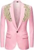 Men's Suit Jackets Colorful Sequin Wing Dress Coats Party Floral Suit Jacket Notched Lapel Slim Fit Tuxedo Blazers