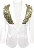 Men's Suit Jackets Colorful Sequin Wing Dress Coats Party Floral Suit Jacket Notched Lapel Slim Fit Tuxedo Blazers