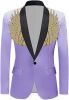 Men's Suit Jackets Colorful Sequin Wing Dress Coats Party Floral Suit Jacket Notched Lapel Slim Fit Tuxedo Blazers