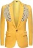 Men's Suit Jackets Colorful Sequin Wing Dress Coats Party Floral Suit Jacket Notched Lapel Slim Fit Tuxedo Blazers
