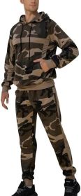 Men's Tracksuit 2 Piece Sweatsuits Full Zip Hooded Athletic Casual Outfits Jogging Sport Suits Jacket & Pants Set (Color: light green, size: S)