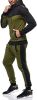 Men's 2 Piece Tracksuit Stitch Hoodie Pants Sport Suit Zipper Cardigan Casual Sport Suit