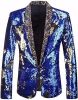 Men's Shiny Sequins Suit Jackets Sparkle Sequin Open Front Blazers Casual Stylish Cardigan for Party Wedding Prom Purple