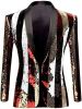 Men's Shiny Sequins Suit Jackets Sparkle Sequin Open Front Blazers Casual Stylish Cardigan for Party Wedding Prom Purple
