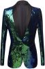 Men's Shiny Sequins Suit Jackets Sparkle Sequin Open Front Blazers Casual Stylish Cardigan for Party Wedding Prom Purple
