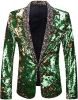 Men's Shiny Sequins Suit Jackets Sparkle Sequin Open Front Blazers Casual Stylish Cardigan for Party Wedding Prom Purple