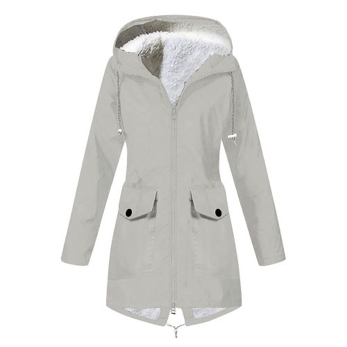 Autumn and winter new women's plus velvet jacket outdoor mountaineering clothes hooded jacket waterproof coat