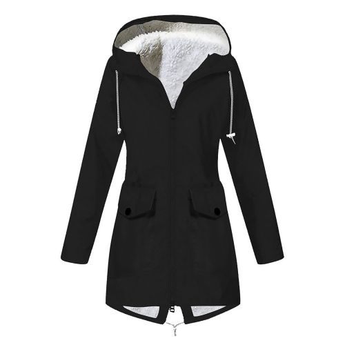 Autumn and winter new women's plus velvet jacket outdoor mountaineering clothes hooded jacket waterproof coat