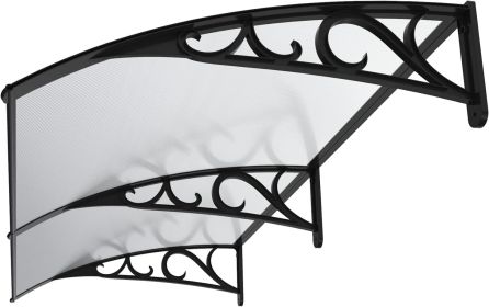 40 Inch X 80 Inch Window Awning Door Canopy Polycarbonate Cover Outdoor Front Door Patio Sun Shetter Tarp Car Tent Shelter Tents (Color: Clear)