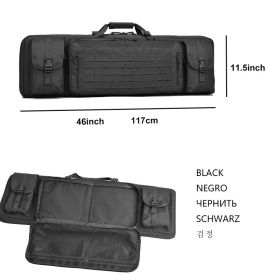 WINCENT Tactical Double Long Rifle Gun Case Bag Rifle Backpack Soft Firearm Transportation Carbine Case Lockable 35"42"46"inch (Color: 46 inch Black)