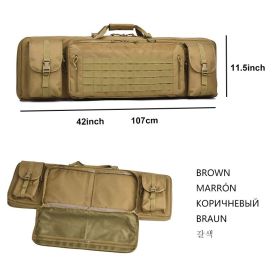 WINCENT Tactical Double Long Rifle Gun Case Bag Rifle Backpack Soft Firearm Transportation Carbine Case Lockable 35"42"46"inch (Color: 42 inch Brown)
