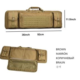 WINCENT Tactical Double Long Rifle Gun Case Bag Rifle Backpack Soft Firearm Transportation Carbine Case Lockable 35"42"46"inch (Color: 36 inch Brown)