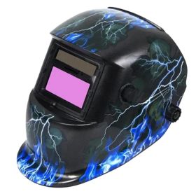 Solar Powered Auto Darkening Welding Helmets Large Viewing Screen Welding Helmets Optical Clarity Welding Helmets Welder Helmets (Color: Lightning)
