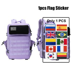 Fashion Military Tactical Backpack Men's Casual 45L Large Capacity Backpack Camouflage Hiking Camping Rucksack Outdoor Travel Ba (Color: Light Purple)