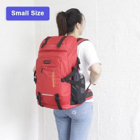 Two Sizes Classic Backpack Men Women Large Capacity Outdoor Shoulder Bags Travel Luggage Backpack Student Laptop Bag (Color: Small red)