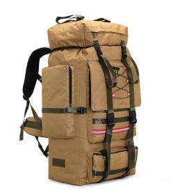 130L Outdoor Extra Large Backpack Travel Bag Tent Camping Rescue Super Capacity Luggage Backpack for men and women (Color: Khaki)