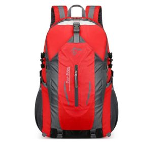 Oulylan 40L Outdoor Hiking Backpack Men Sports Climbing Bag Mochila Camping Mountaineering Bag Travel Trekking Rucksack (Color: Red)