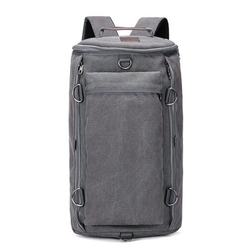 Fashion Large Capacity Canvas Backpacks Men's Women's Hand-held Crossbody Travel Bag Sports Outdoor Cylindrical Luggage Bag