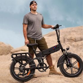 ENGWE ENGINE Pro 48V16Ah Fat Tire 750W Electric Bike Hydraulic Oil Brake Mountain Electric Bicycle (BATTERY: 750W 76AH, colour: BLACK)