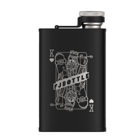 Healter Hip Flask for Men;  Portable Pocket Stainless Steel Flask Whiskey Flask for Outdoor Camping Climbing Hiking Picnic 6oz/8oz (Color: black1, size: 8 oz)