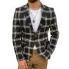 Men's Casual Slim Fit Vintage Sport Coat, Two-Button Single Breasted Jacket