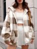 Plaid Hooded Teddy Coat, Elegant Zip Up Long Sleeve Winter Warm Outerwear, Women's Clothing