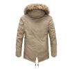Men's Warm Parka Jacket Winter Snow Coat with Detachable Faux Fur Hood